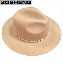 Winter Fashion Wool Felt Cowboy Hat with Metal Chain